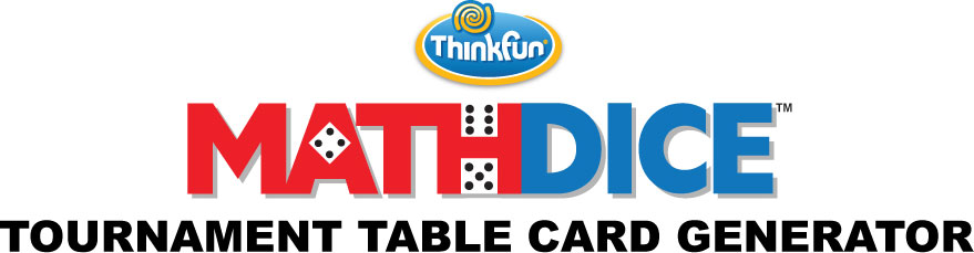 Math Dice Tournament Table Card Generator